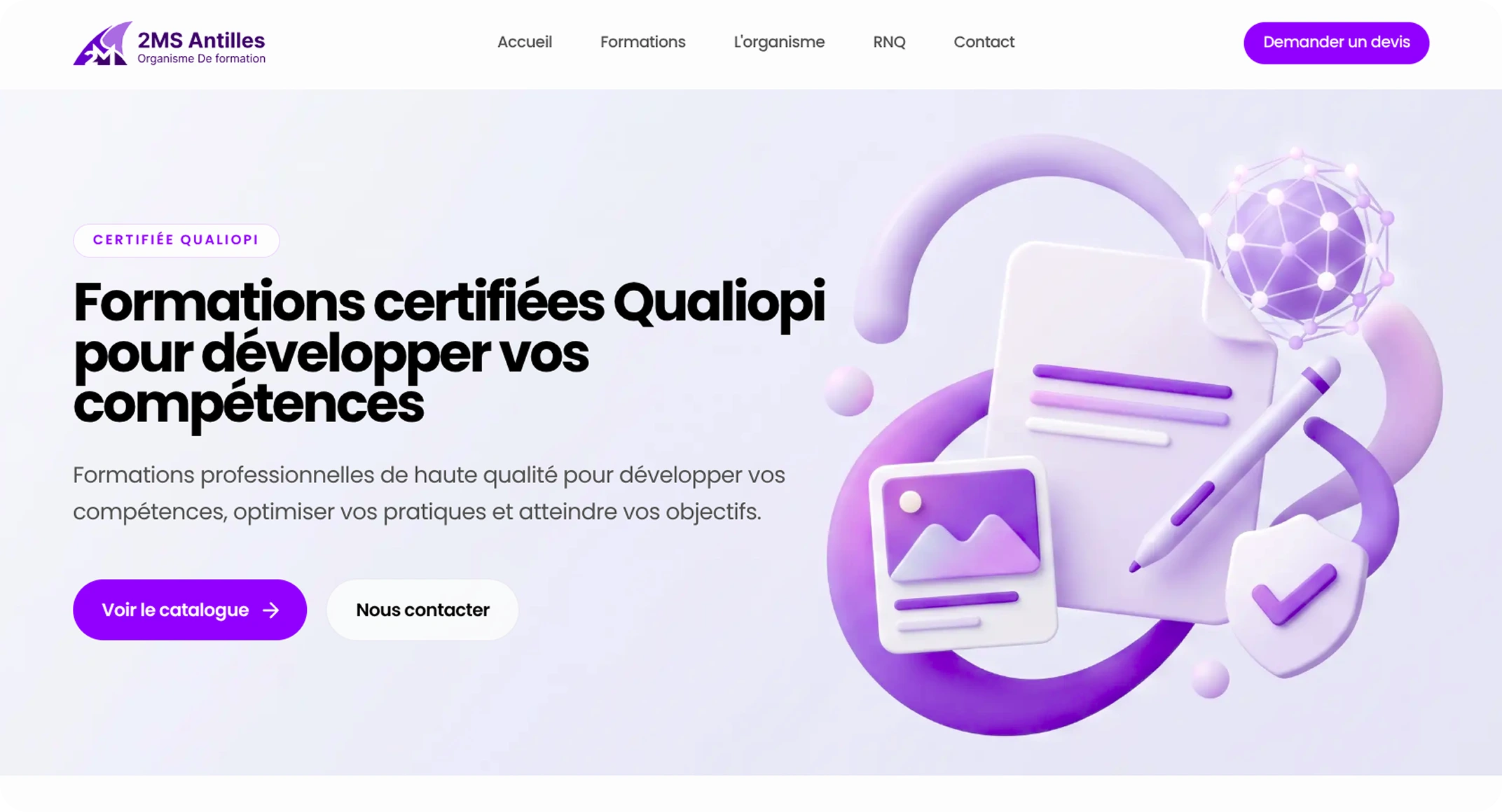 Aperçu du site 2MS Antilles